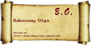 Babocsay Olga névjegykártya