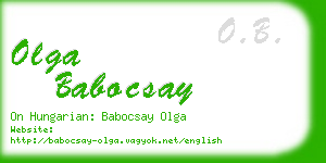 olga babocsay business card